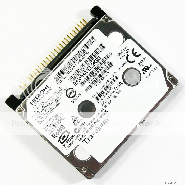 Bán HDD 1.8inch 60G & 80G, Mini ram sd 512,rã xác sony vgn-tx770p, vgn-T350p - 2